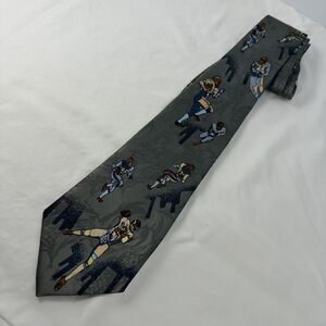 New old Mens Vintage Neck Tie 100% Silk Design Italy Football Theme